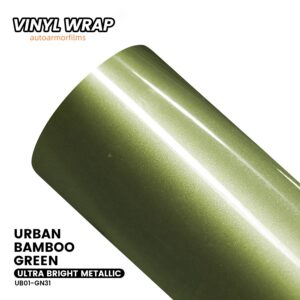 Ultra Bright Metallic Urban Bamboo Green PET Vinyl Wrap Car Film