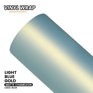 Matte Chameleon Light Blue Gold PET Vinyl Wrap Car Film