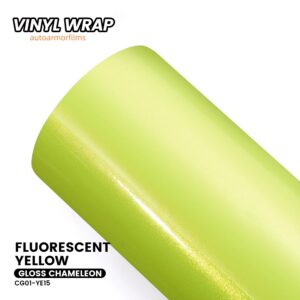 Gloss Chameleon Fluorescent Yellow PET Vinyl Wrap Car Film