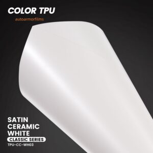 Satin Ceramic White TPU PPF Colored Paint Protection Film Car Wrap