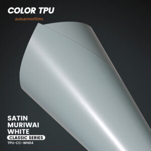Satin Muriwai White TPU PPF Colored Paint Protection Film Car Wrap