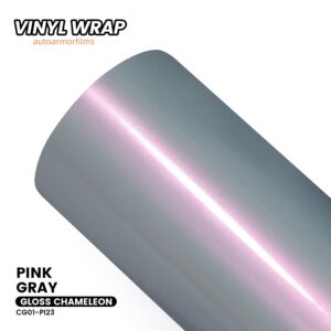 Gloss Chameleon Pink Gray PET Vinyl Wrap Car Film