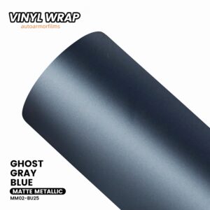 Matte Metallic Ghost Gray Blue PET Vinyl Wrap Car Film