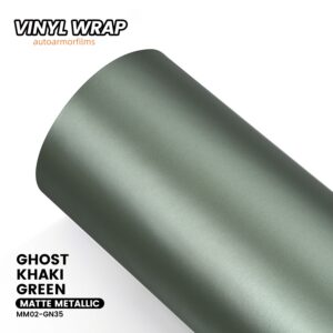 Matte Metallic Ghost Khaki Green Grey PET Vinyl Wrap Car Film