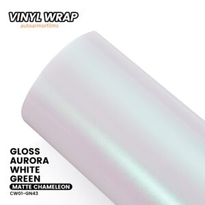 White Chameleon Gloss Aurora White Green PET Vinyl Wrap Car Film