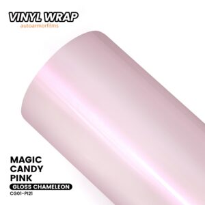 Gloss Chameleon Candy Pink PET Vinyl Wrap Car Film