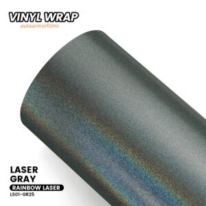 Rainbow Laser Gray PET Vinyl Wrap Car Film