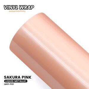 Gloss Liquid Metallic Sakura Pink PET Vinyl Wrap Car Film