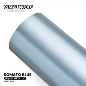 Gloss Liquid Metallic Somato Blue PET Vinyl Wrap Car Film