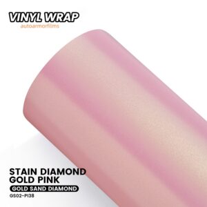 Matte Chameleon Diamond Gold Pink PET Vinyl Wrap Car Film