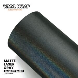 Rainbow Matte Laser Gray PET Vinyl Wrap Car Film