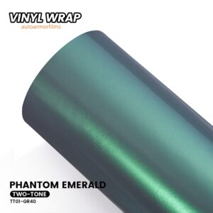 Gloss Chameleon Phantom Emerald PET Vinyl Wrap Car Film