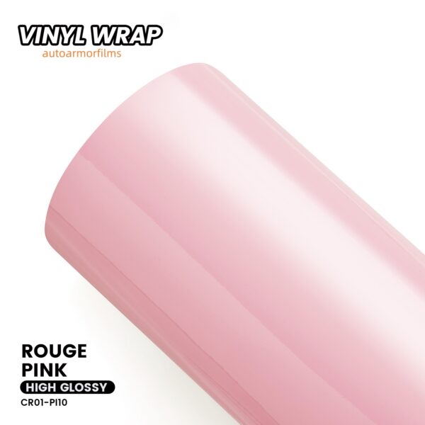 Sticker Film Pink High Gloss Rouge Pink PET Vinyl Wrap Car Film - Auto Armor Films